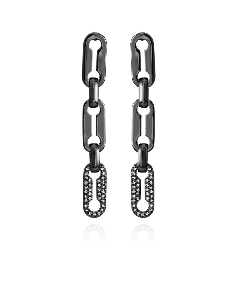 Vince Camuto Hematite-Tone Link Dangle Drop Earrings