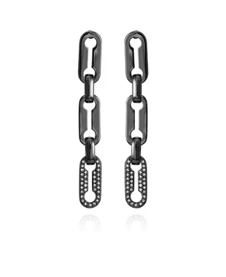 Vince Camuto Hematite-Tone Link Dangle Drop Earrings