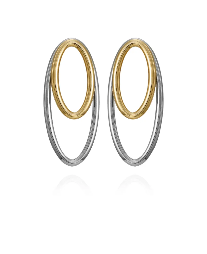 Vince Camuto Two-Tone Double Oval Hoop Earrings