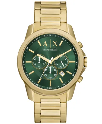 A|X Armani Exchange Men's Banks Chronograph Gold-Tone Stainless Steel Watch 44mm
