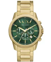 A|X Armani Exchange Men's Banks Chronograph Gold-Tone Stainless Steel Watch 44mm