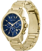 A|X Armani Exchange Men's Banks Chronograph Gold-Tone Stainless Steel Watch 44mm Set, 2 Pieces