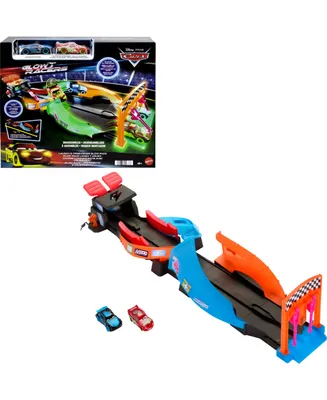 Cars Disney Pixar Glow Racers Launch Criss-Cross Playset with 2 Glow-in-the-Dark Vehicles - Multi