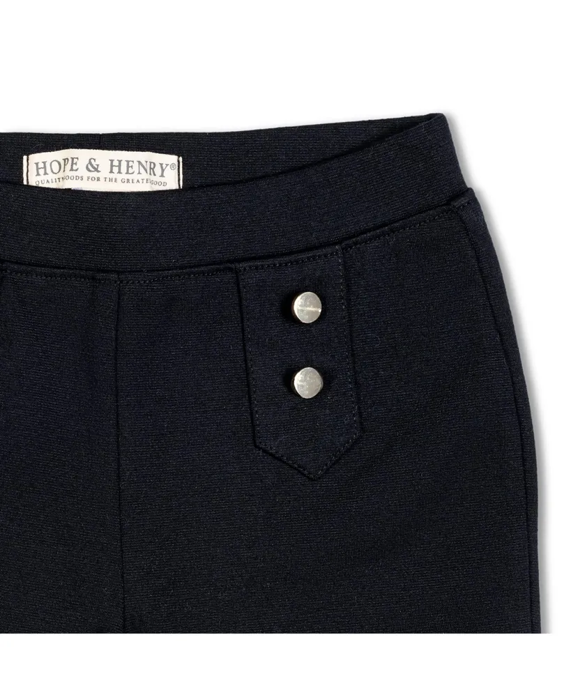 Hope & Henry Little Girls Button Placket Ponte Pant