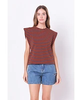 English Factory Women's Stripe Sleeveless T-shirt