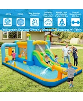Costway Inflatable Water Slide Giant Kids Bounce House Park Splash Pool with 680W Blower