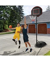 Costway 5.5-7.5FT Adjustable Portable Basketball Goal System with Shatterproof Backboard