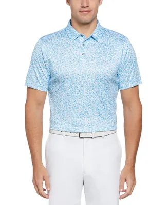 Pga Tour Men's Texture Print Short Sleeve Golf Polo Shirt