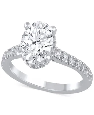 Badgley Mischka Certified Lab Grown Diamond Oval Engagement Ring (2-1/2 ct. t.w.) in 14k Gold