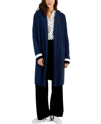 Tommy Hilfiger Women's Hooded Kimono Open Cardigan