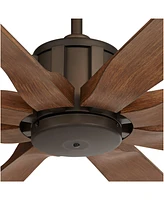 70" Defender Industrial Rustic Farmhouse Indoor Outdoor Ceiling Fan with Remote Control Oil Rubbed Bronze Koa Damp Rated for Patio Exterior House Home