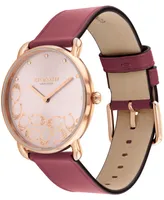 Coach Women's Elliot Rouge Leather Watch 36mm