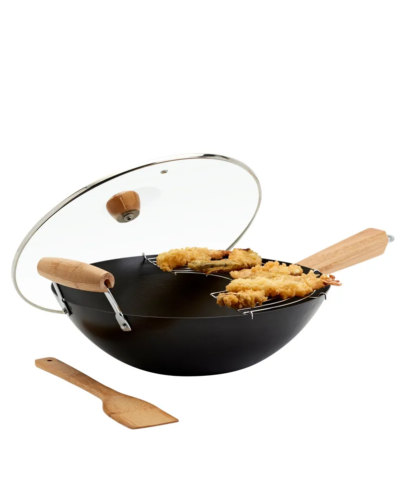 Wok Frying Pan Non-Stick Chinese Food Cooking Fry Stir Carbon