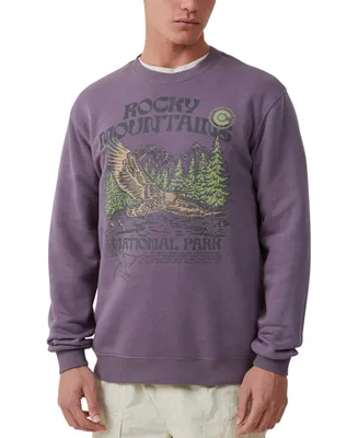 Cotton On Men's Graphic Crew Fleece Sweatshirt