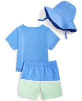 First Impressions Baby Boys Floatie Friends Swim Shirt, Shorts and Hat, 3 Piece Set, Created for Macy's