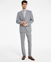 Dkny Mens Black White Plaid Modern Suit Separates