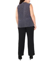 Msk Plus Size Crossover Sleeveless Surplice Top