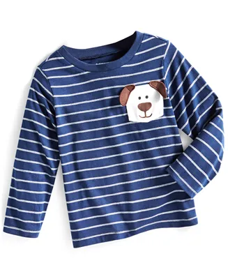 First Impressions Toddler Boys Puppy Pocket Striped Shirt, Created for Macy's