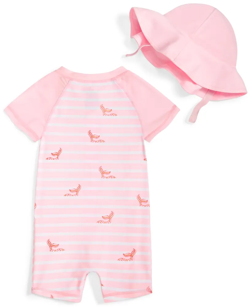First Impressions Baby Girls Mermaid Rashguard and Hat, 2 Piece Set, Created for Macy's