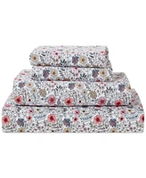 Sunham Microfiber Easy Care Printed -Pc. Sheet Set
