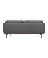 Armen Living Lilou 77" Polyester with Metal Legs Sofa