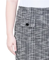 Ny Collection Petite Slim Tweed Double Knit Skirt