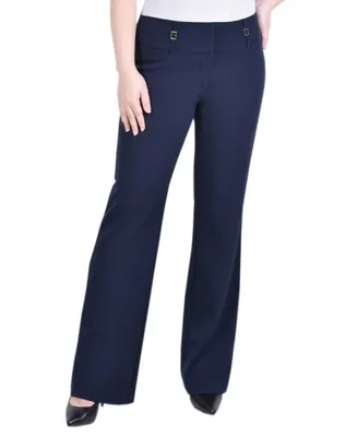 Ny Collection Petite Wide Waist Stretch Bootcut Pants