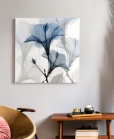 Empire Art Direct "Blue X-Ray Floral" Frameless Free Floating Tempered Glass Panel Graphic Wall Art, 24" x 24" x 0.2"