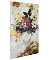 Empire Art Direct "gold-tone Elegance" Reverse Printed Tempered Glass with Silver-Tone Leaf, 36" x 24" x 0.2"