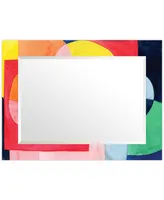 Empire Art Direct "Pop Perpetuity I" Rectangular Beveled Mirror on Free Floating Printed Tempered Art Glass, 30" x 40" x 0.4" - Multi