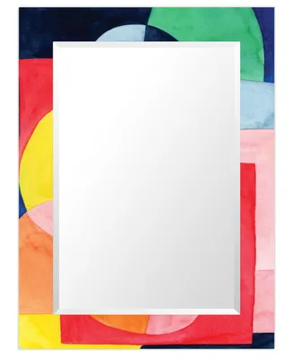 Empire Art Direct "Pop Perpetuity I" Rectangular Beveled Mirror on Free Floating Printed Tempered Art Glass, 30" x 40" x 0.4" - Multi