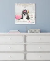 Empire Art Direct "Pink Shih Tzu" Unframed Free Floating Tempered Glass Panel Graphic Dog Wall Art Print 20" x 20" , 20" x 20" x 0.2" - Multi