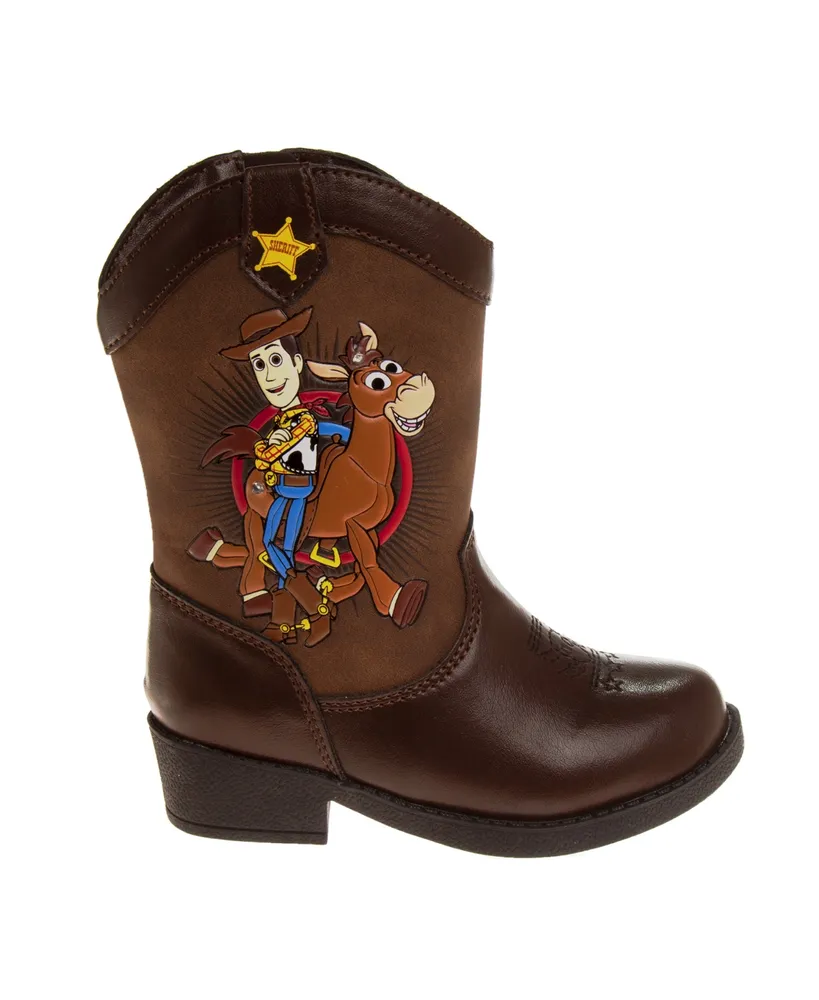 Disney Pixar Little Boys Toy Story Slip On Light Up Cowboy Boots