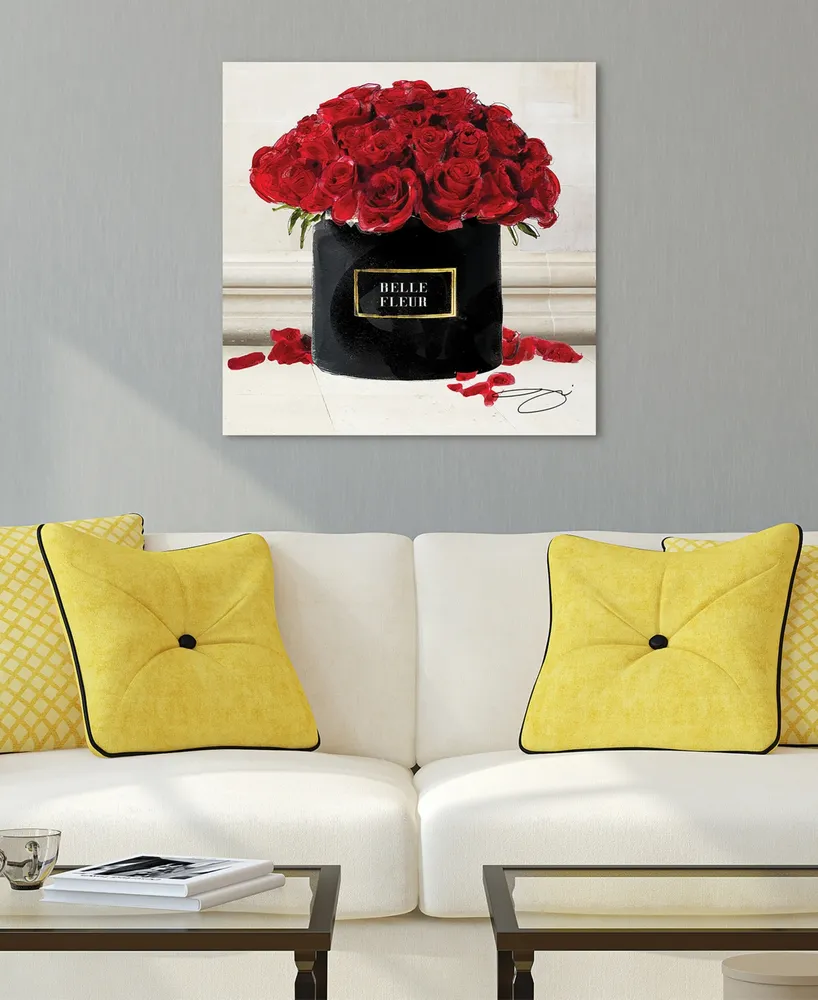 Empire Art Direct "Circle of Roses" Frameless Free Floating Tempered Glass Panel Graphic Wall Art, 24" x 24" x 0.2"