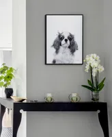 Empire Art Direct "King Charles Spaniel" Pet Paintings on Printed Glass Encased with A Black Anodized Frame, 24" x 18" x 1"