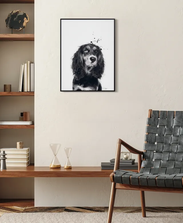 Empire Art Direct Cocker Spaniel Pet Paintings on Printed Glass Encased  with A Black Anodized Frame, 24 x 18 x 1 - Macy's