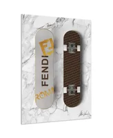 Empire Art Direct "Fendi Wheels" Frameless Free Floating Tempered Glass Panel Graphic Wall Art, 18" x 24" x 0.2"