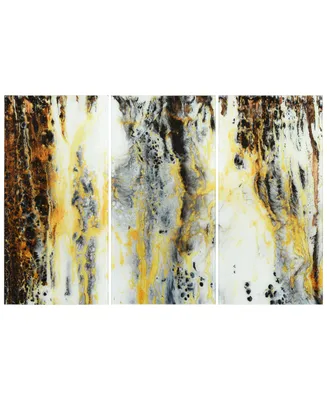 Empire Art Direct "Granite I Abc" Frameless Free Floating Tempered Glass Panel Graphic Wall Art Set of 3, 72" x 36" x 0.2" each - Multi