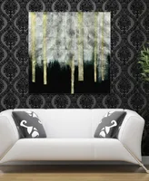 Empire Art Direct "Gilt TreeLIne LI" Reverse Printed Tempered Glass with Silver-tone Leaf, 38" x 38" x 0.2"