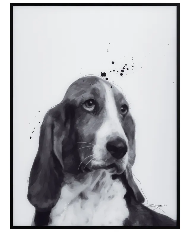 Empire Art Direct Dalmatian Pet Paintings on Printed Glass Encased with A  Black Anodized Frame, 24 x 18 x 1