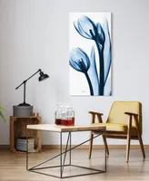 Empire Art Direct "Two Blue TuLIps" Frameless Free Floating Tempered Glass Panel Graphic Wall Art, 48" x 24" x 0.2"