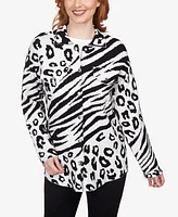 Ruby Rd. Petite Bold Animal Print Shacket Jacket