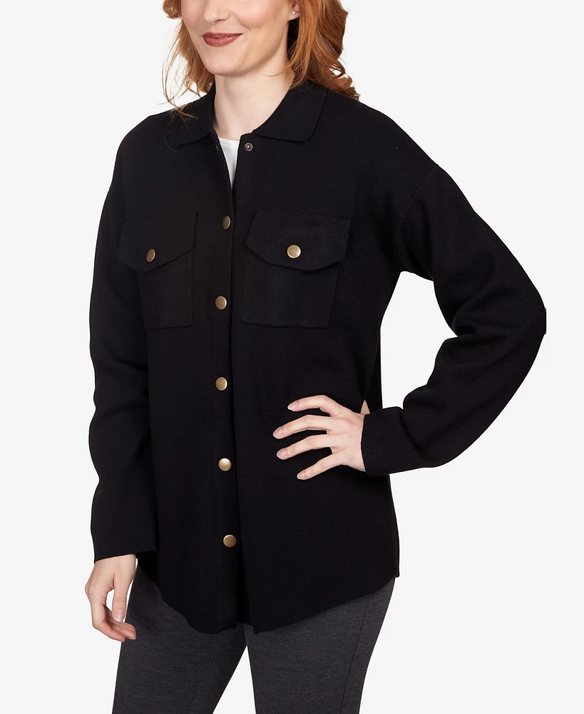 Ruby Rd. Petite Solid Shacket Shirt Jacket