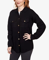 Ruby Rd. Petite Solid Shacket Shirt Jacket