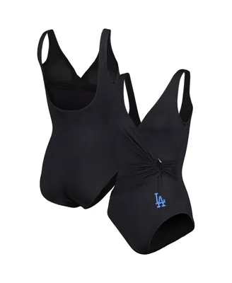 Women's Tommy Bahama Black Los Angeles Dodgers Pearl Clara One-Piece Swimsuit