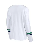 Women's Fanatics White Notre Dame Fighting Irish Retro Power Striped Long Sleeve T-shirt