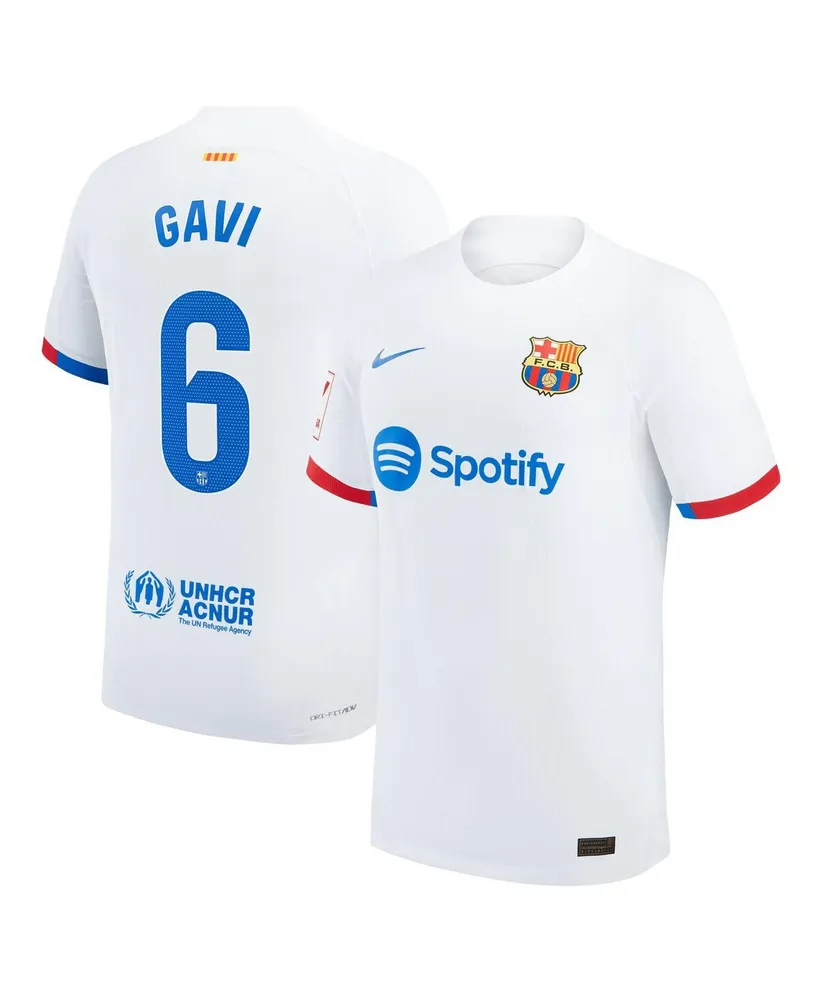 Men's Nike Gavi White Barcelona 2023/24 Away Match Authentic Player Jersey