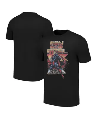 Men's and Women's Mad Engine Black Superman Man of Steel T-shirt