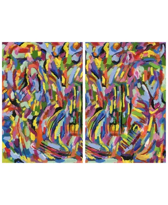 Empire Art Direct "Rules of The Rainbow" Frameless Free Floating Tempered Glass Panel Graphic Wall Art Set of 2, 48" x 32" x 0.2" Each - Multi
