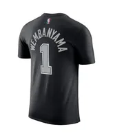 Men's Jordan Victor Wembanyama Black San Antonio Spurs Statement Edition Name and Number T-shirt